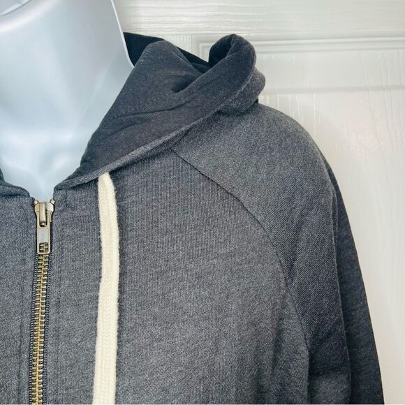 Modcloth Next Level Apparel Gray Zip Up Hoodie Snowman Holiday Design L NWOT - Picture 6 of 11